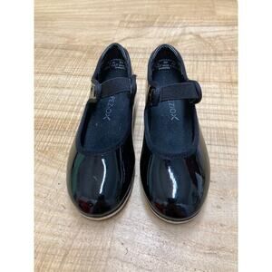 Capezio Girl’s Shuffle Tap Shoes Patent Black Size 9M